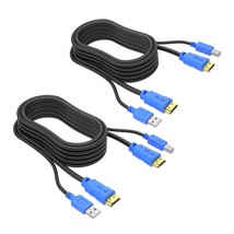 2 Packs Usb Hdmi Kvm Cable 10Ft 4K Hdmi Usb A To Hdmi Usb B Twin Cord For Standa - £25.17 GBP