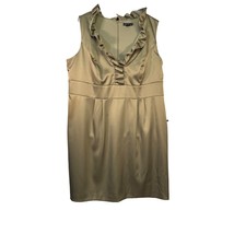 Jessica Howard 24W Satin Sleeveless Dress With Ruffle Neckline &amp; Pleated... - £29.59 GBP