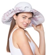 allbrand365 designer Womens Painted Print Floppy Hat,White,One Size - £43.06 GBP