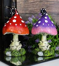 Enchanted Fairy Garden Miniature Colorful Toadstool Mushrooms Figurine S... - $22.99