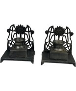 Lot Vintage Brass Inkstand Ink Wells Letter Holder Floral Desktop Item S... - $54.58 CAD