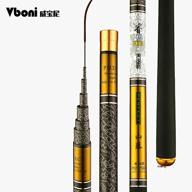 Sporting Telescopic Fishing Rod High Quality Carbon Fiber 3.6M4.5M6.7.2M8M9M10M  - £53.55 GBP