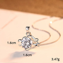 S925 Silver Twelve Constellation Necklace With 3A Zircon Pendant Women&#39;s Silver  - £11.85 GBP