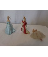 2000 Hallmark Ornament Porcelain Barbie Millennium Red Dress Gown + 2 more - £18.94 GBP