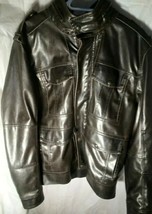 Vintage Levi&#39;s Faux Leather Distressed Bomber Jacket Mens Size Large - $714.94 MXN