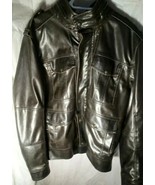 Vintage Levi&#39;s Faux Leather Distressed Bomber Jacket Mens Size Large - $714.94 MXN