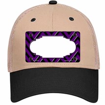 Purple Black Chevron Scallop Novelty Khaki Mesh License Plate Hat - £23.16 GBP