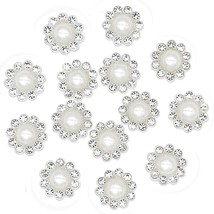 50 Pcs Rhinestone Faux Pearl Buttons Accessory Decoration Craft For Diy ... - £13.32 GBP