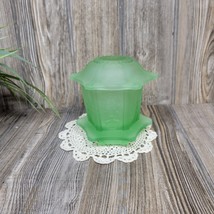 Vintage Fairy Lamp, Green Satin Pagoda, Votive Candle, Asian Light - £35.88 GBP