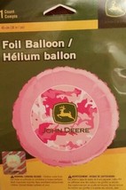 18 Inch John Deere Pink Camo Farm Tractor Birthday Party Round Foil Balloon - $7.76