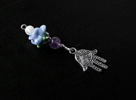 Moonstone and Amethyst Blue Rose Tree of Life or Hamsa Blessingway bead - Mother - £12.51 GBP