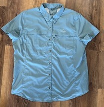 L.L. Bean Women’s  Vented Button Down Hiking Fishing  Shirt Size XL Mint... - $22.28