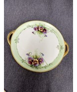 Vintage Bavaria Double Handled Serving Platter 7 3/8” Hand Painted EW Do... - £9.41 GBP