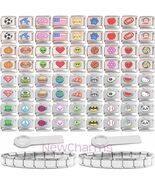 Set of 72 Italian Charms as Pictured with Charm Tools and 9mm Starter Br... - $49.38