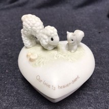 Vintage Somebunny Cares Enesco Ceramic Heart Trinket Box Jonathan &amp; David - £5.44 GBP