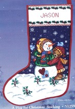 DIY Candamar A Hug for Christmas Snowman Counted Cross Stitch Stocking Kit 51259 - £74.30 GBP