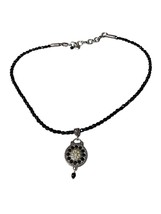 Brighton 1910 Jet Set Black Beaded Reversible Pendant Necklace J6 - $26.74
