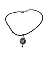 Brighton 1910 Jet Set Black Beaded Reversible Pendant Necklace J6 - $501.93 MXN