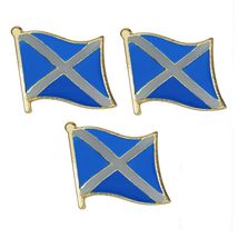 3 SCOTLAND FLAG PINS 0.5" Lapel Pin St Andrews Cross Saltire Tie Tack Lo... - $4.95