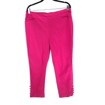 Chicos So Slimming Brigitte Slim Leg Ankle Pants Button Detail Pink 2.5 US 14 - £15.13 GBP