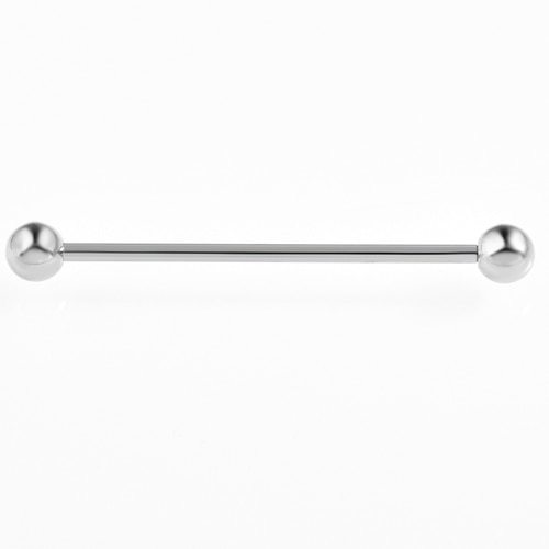 Primary image for 2Pcs Steel Industrial Piercing Nipple Tongue Barbells Bar 14G 34MM Scaffold Ear 