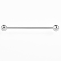 2Pcs Steel Industrial Piercing Nipple Tongue Barbells Bar 14G 34MM Scaffold Ear  - £8.64 GBP