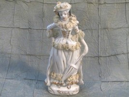 1950&#39;s Victorian Lady in White Figurine, Porcelain Women Figurine, Old F... - $30.00
