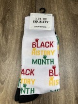 Tru Equality White Crew Socks Black History Month Men’s Size 8-12 - £7.95 GBP