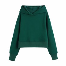 Zevity New Women Fashion Solid Color Fleece Casual Hooded Sweatshirts Female Bas - £90.93 GBP