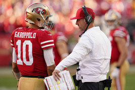 JIMMY GAROPPOLO &amp; KYLE SHANAHAN 8X10 PHOTO SAN FRANCISCO 49ers NINERS FO... - £3.91 GBP