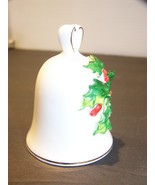 NAPCOWARE HOLLY CHRISTMAS BELL DECORATION ORNAMENT BONE CHINA TAIWAN VIN... - $17.98