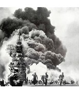 USS Bunker Hill Hit By 2 Kamikaze Planes 1945 WW2 Photo Print Military D... - €34,32 EUR