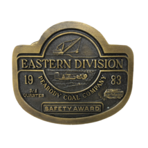 VTG Peabody Coal Company Eastern Division Safety Award Belt Buckle 1983 - £27.14 GBP