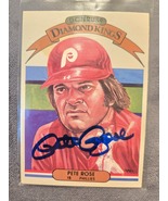 Pete Rose Hand Signed Baseball Card Autographed Cincinnati RedsAutoAuto  - $54.88 CAD