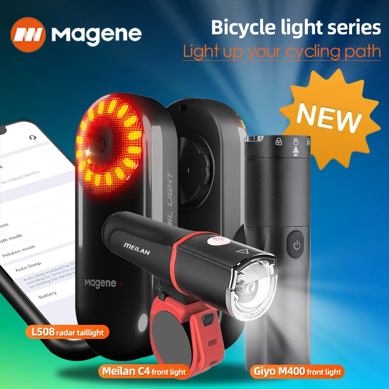 Magene Bicycle Light USB Rechargeable Smart Rear Light Radar Taillights Brake - £161.70 GBP+