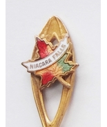 Collector Souvenir Spoon Canada Ontario Niagara Falls Maple Leaf Emblem Goldtone - $1.99