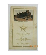 SS Megantic White Star Lines Dinner Menu 20 February 1924 - $89.99