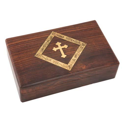 Iconsgr Handmade Christian Greek Orthodox Wood Carved Storage Box / 208