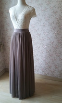 Brown Long Tulle Skirt Women Custom Plus Size Tulle Maxi Skirt Bridesmaid Skirt image 4