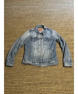 Levis Jacket Womens Small Blue Denim Trucker Jean Embroidered Rose Cactus - $49.15