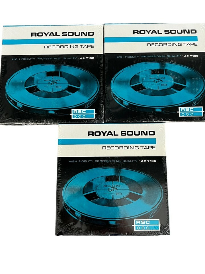 Royal Sound Magnetic Tape  7” 1800&#039; Recording Reel Tape Audio Lot of 3 NEW  			