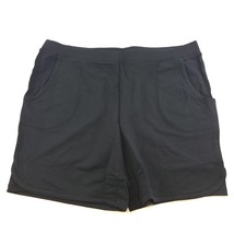 Denim &amp; Co Active A275913 French Terry Pull On Shorts Black 7.5" Inseam ... - $34.99