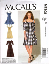 McCall's M7805 Misses 14 to 22 Off The Shoulder Dresses Sewing Pattern New - $14.81