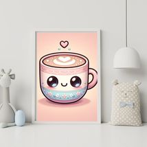 Printable Cute Coffee / Hot chocolate  mug Wall art, wall decor/ Kitchen  / Cafe - £1.60 GBP