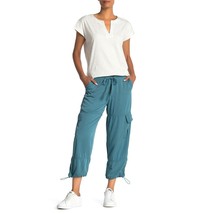 NWT Womens Size Large Nordstrom Joe Fresh Solid Soft Twill Cargo Crop Pants - £19.26 GBP