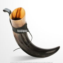 Massive Medieval Viking Drinking Cow Horn Bos Taurus w/ Leather Belt Hol... - $24.73