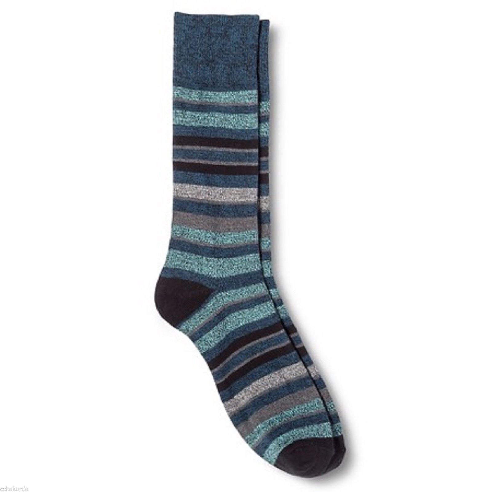 Dress Socks 6 12 Merona Blue Black Gray Stripes NEW Mens - $12.00