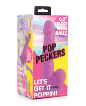 Pop Peckers 6.5&quot; Dildo W/balls - Purple - £8.80 GBP