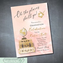 Graduation Party Invitation, Oh, the Places She will Go, Printable, Digital, DIY - $14.95