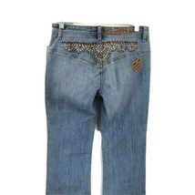 Rocaware Junior&#39;s Jeans Blue Embellished Beads Embroidered Distressed Si... - £23.59 GBP